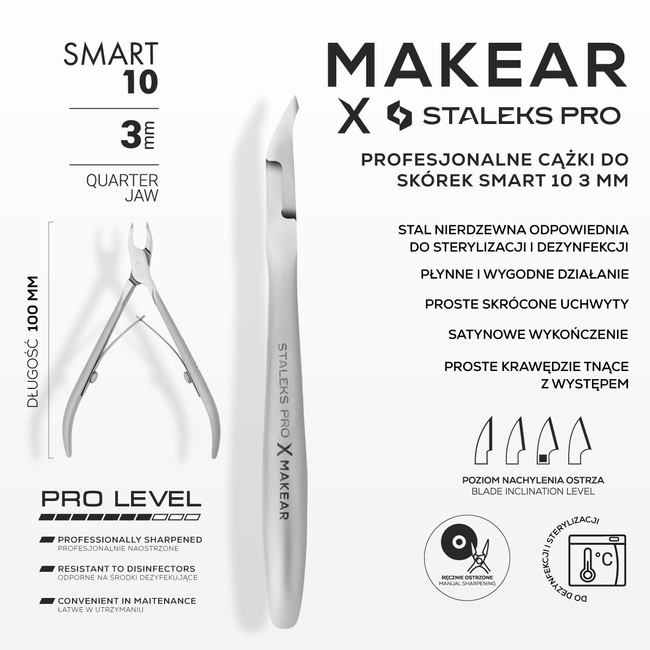 Makear x Staleks PRO - Professionelle negleklipper SMART 3mm (NS-10-3)