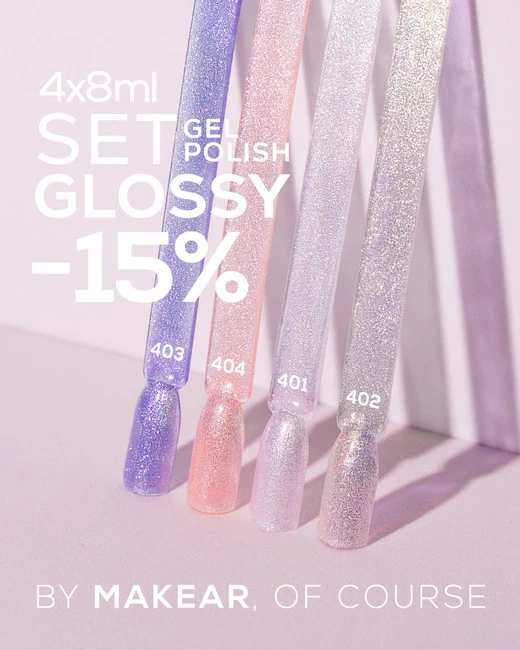 Set Glossy UV Gel Polish Makear 4 x 8 ml