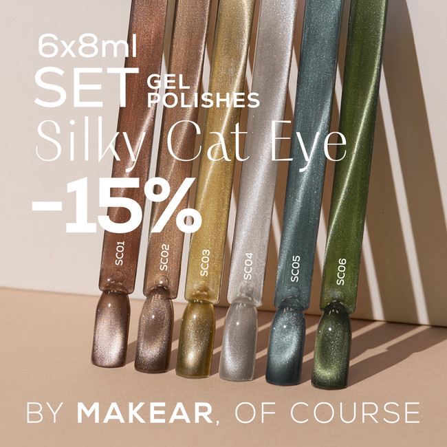 Set Silky Cat Eye Gel Polish UV Makear 6x8 ml