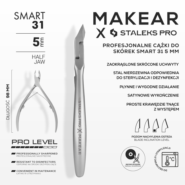 Makear x Staleks PRO-  Cuticle nippers SMART 5 mm  (NS-31-5)