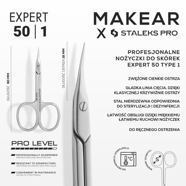 Makear x Staleks PRO EXPERT 50 - Professional Cuticle Scissors SE-50/1