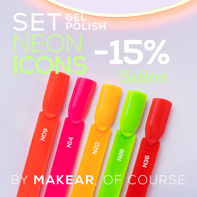 Set Neon Icons, Uv Gel Polish 5x8ml
