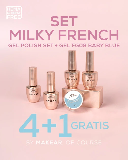 Set Milky French Uv Gel + GRATIS French Gel FG08