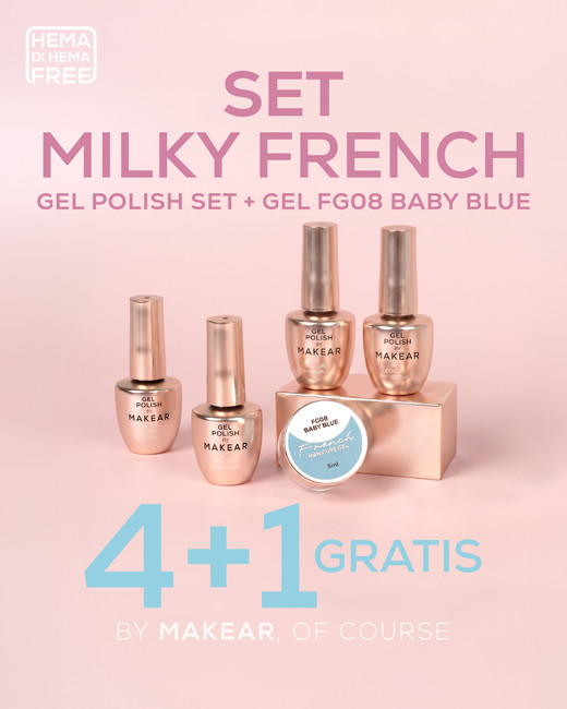 Set Milky French Uv Gel + GRATIS French Gel FG08