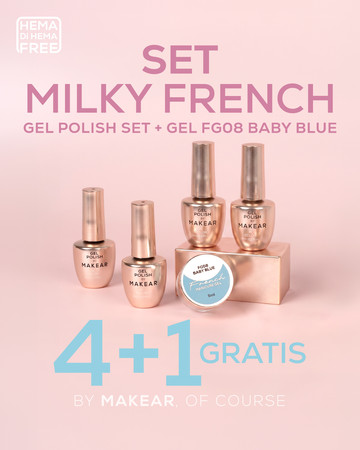 Set Milky French Uv Gel + GRATIS French Gel FG08