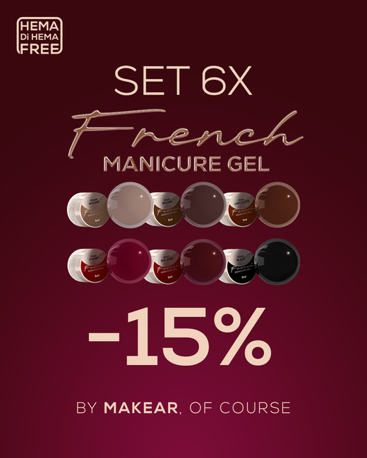 Set French Manicure Gel CHOCO CHERRY Makear 6 x 5 ml