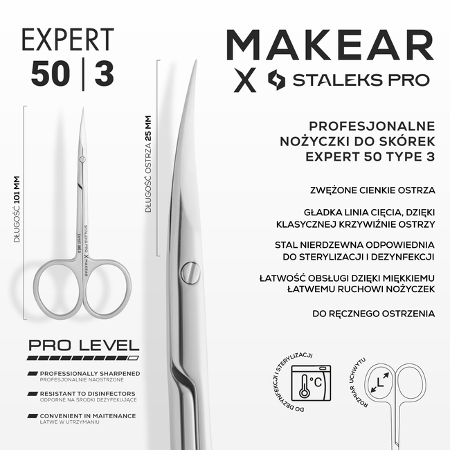 Makear x Staleks PRO EXPERT 50 – Professionelle neglebåndssakse SE-50/3