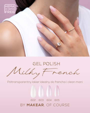 SET Milky French 4 x Uv Gel Polish Makear 