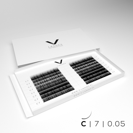 V-Lashes Skręt C grubość 0,05 - Długość : 7mm