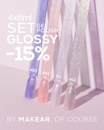 Set Glossy UV Gel Polish Makear 4 x 8 ml