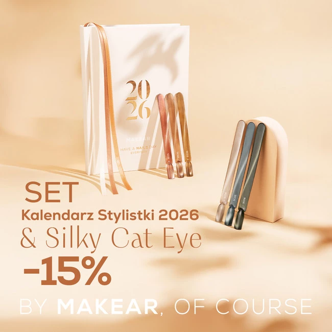 Zestaw Kalendarz 2026 + Silky Cat Eye Lakier hybrydowy Makear 6x8 ml