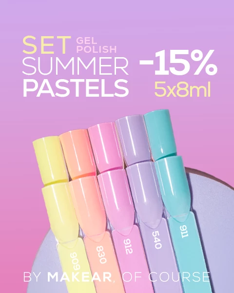 Zestaw Summer Pastels, Lakiery hybrydowe 5x8ml
