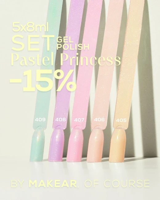 Zestaw Pastel Princess Lakiery Hybrydowe 5x8 ml 