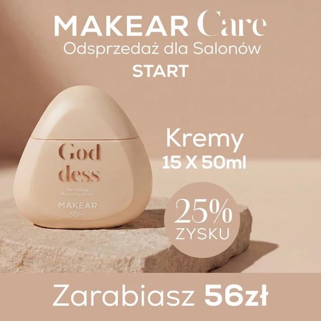 Kremy do dłoni i ciała MAKEAR Care 50 ml – pakiet salonowy START 15 szt.